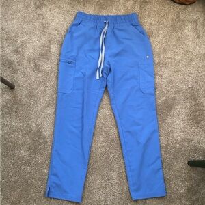 Figs Yola High Waisted Scrub Pants in Ceil Blue